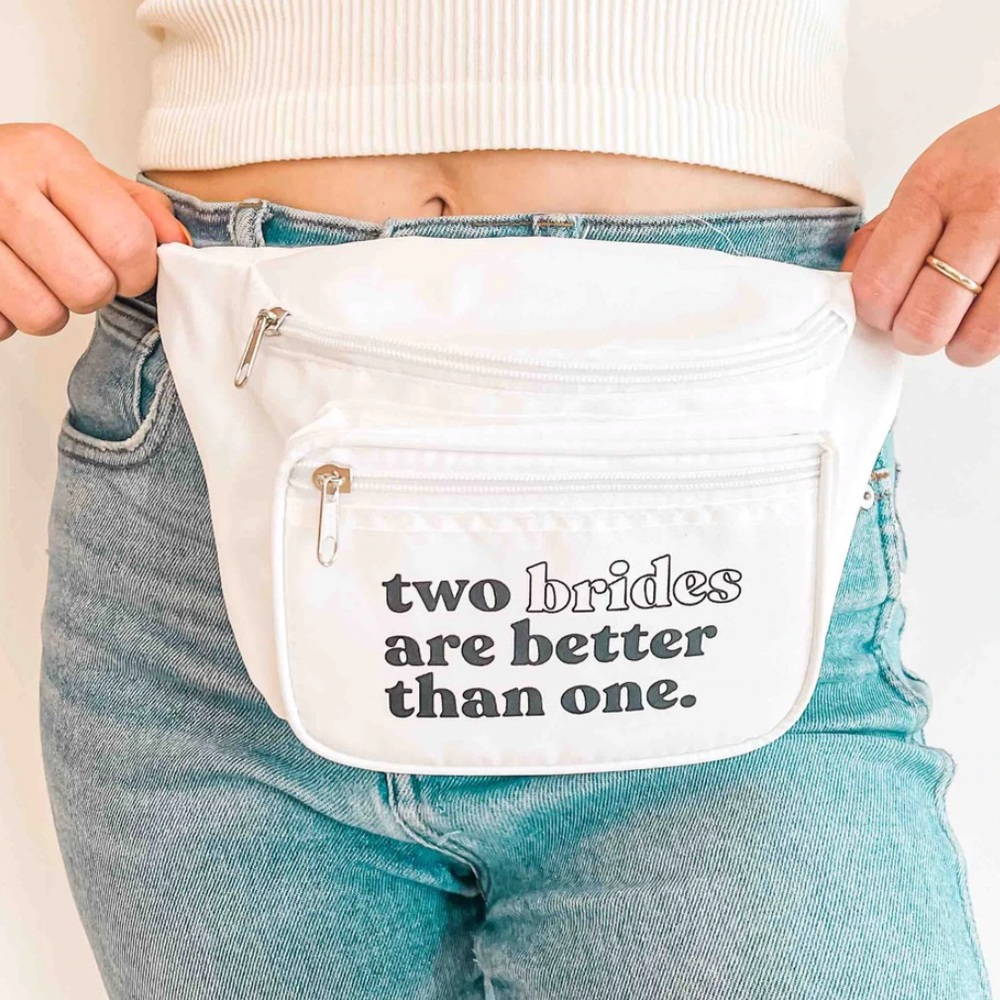 NWT white Two Brides Are Better Than One white Fanny Pack